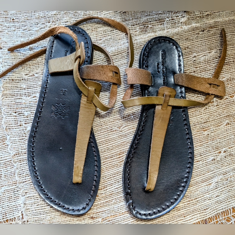Officine Generale • Calf Leather Thong Gladiator Sandal